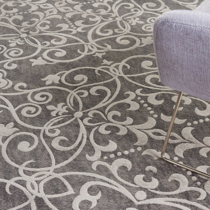 Nourison Home Damask  Grey  Traditional