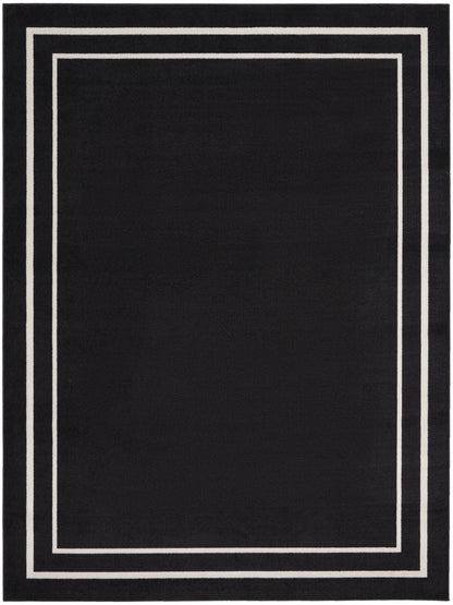 Nourison Home Nourison Essentials NRE02 Black Ivory Contemporary Power-loomed Rug