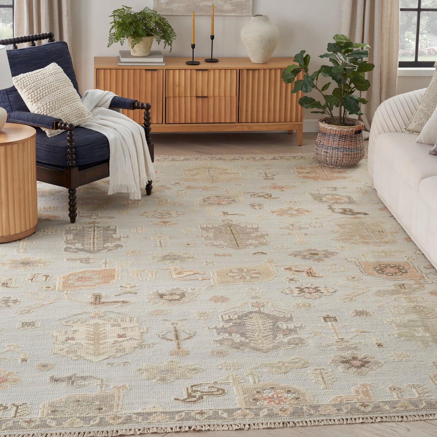 Nourison Home Whispers  Light Blue  Traditional