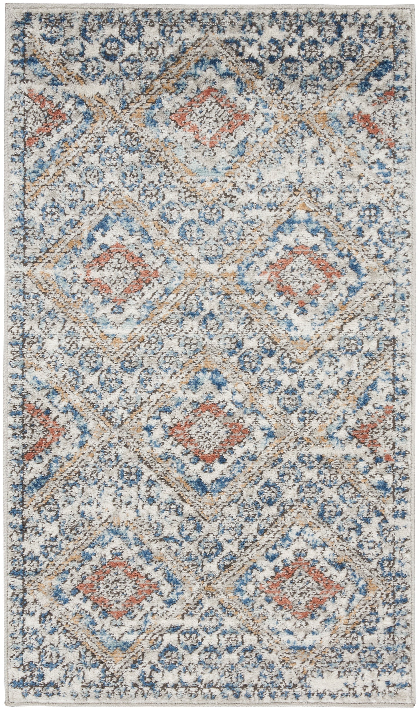 Nourison Home Quarry QUA16 Blue Ivory Contemporary Power-loomed Rugs