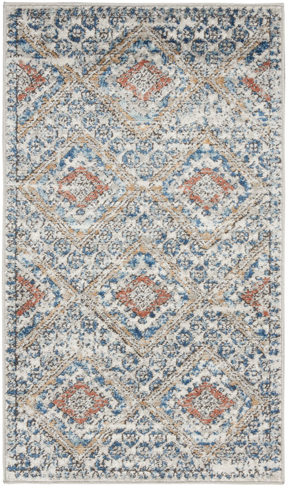 Nourison Home Quarry QUA16 Blue Ivory Contemporary Power-loomed Rugs