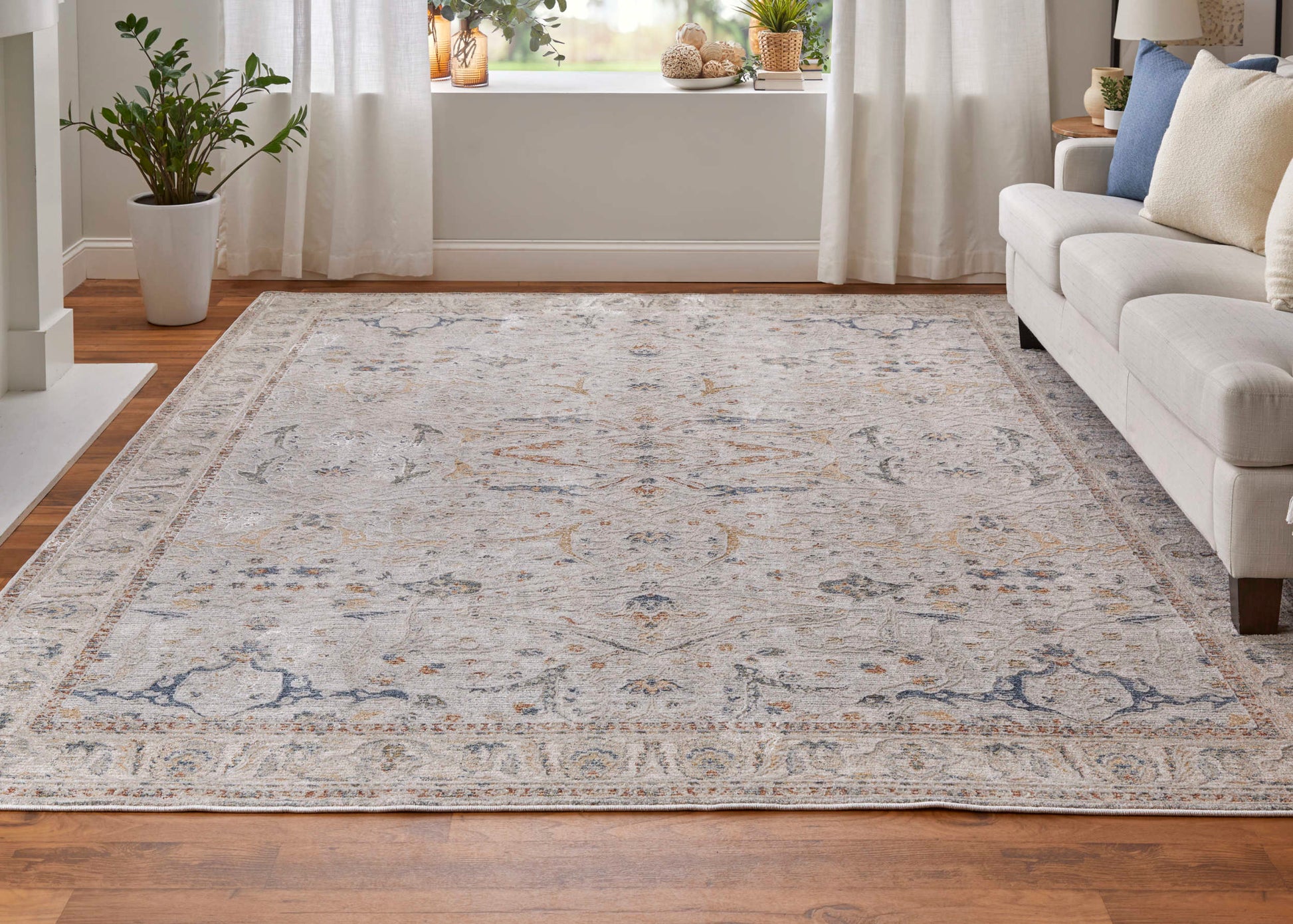 Feizy Pasha 39M4F Ivory Multi Transitional/Bohemian & Eclect Machinemade Rug - Rugs - Feizy - Atlanta Designer Rugs
