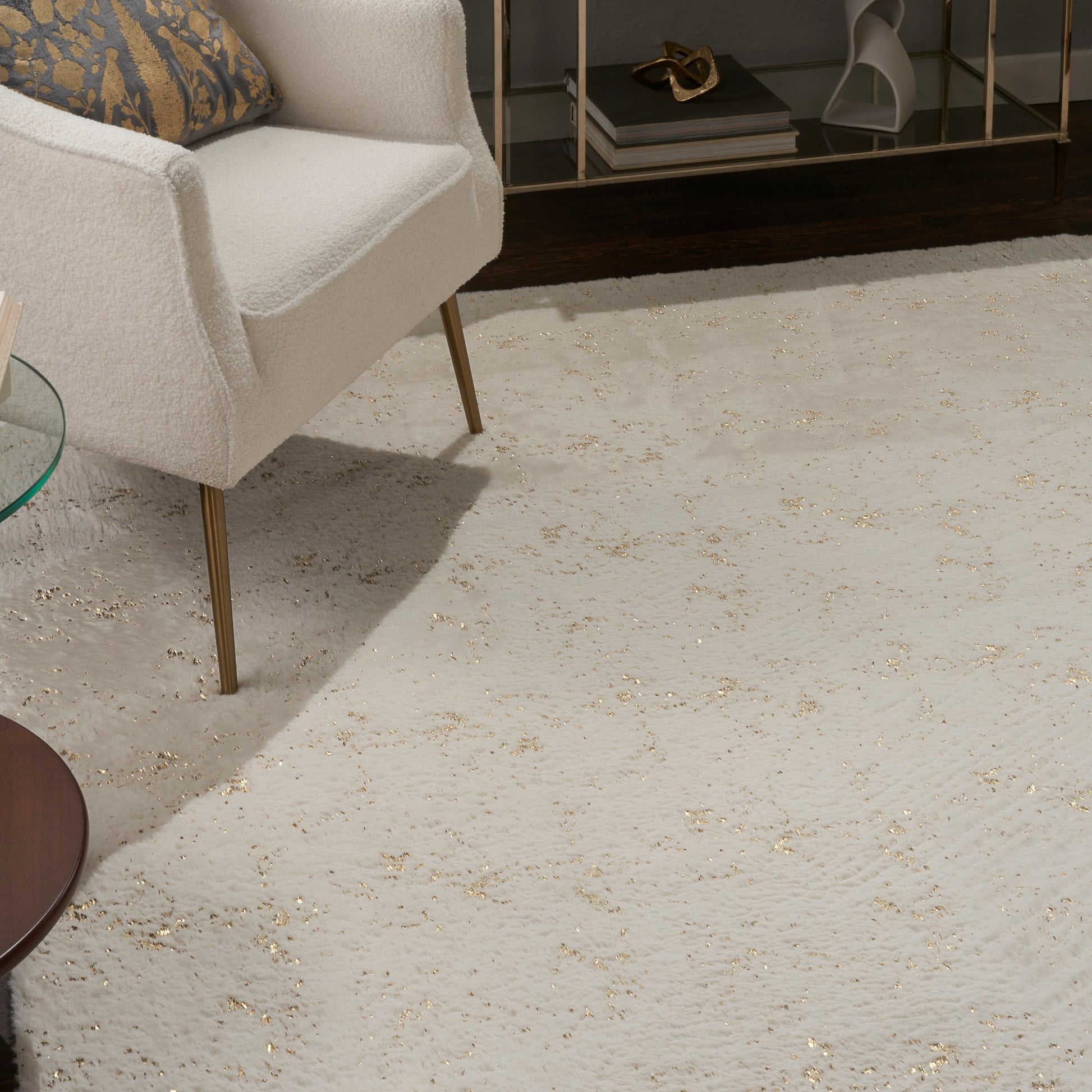 Nourison Home Cozy Shimmer  Ivory Gold  Contemporary