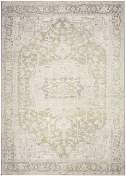 Nourison Home Vintage Washables VWS08 Green Traditional Flat Weave Rug