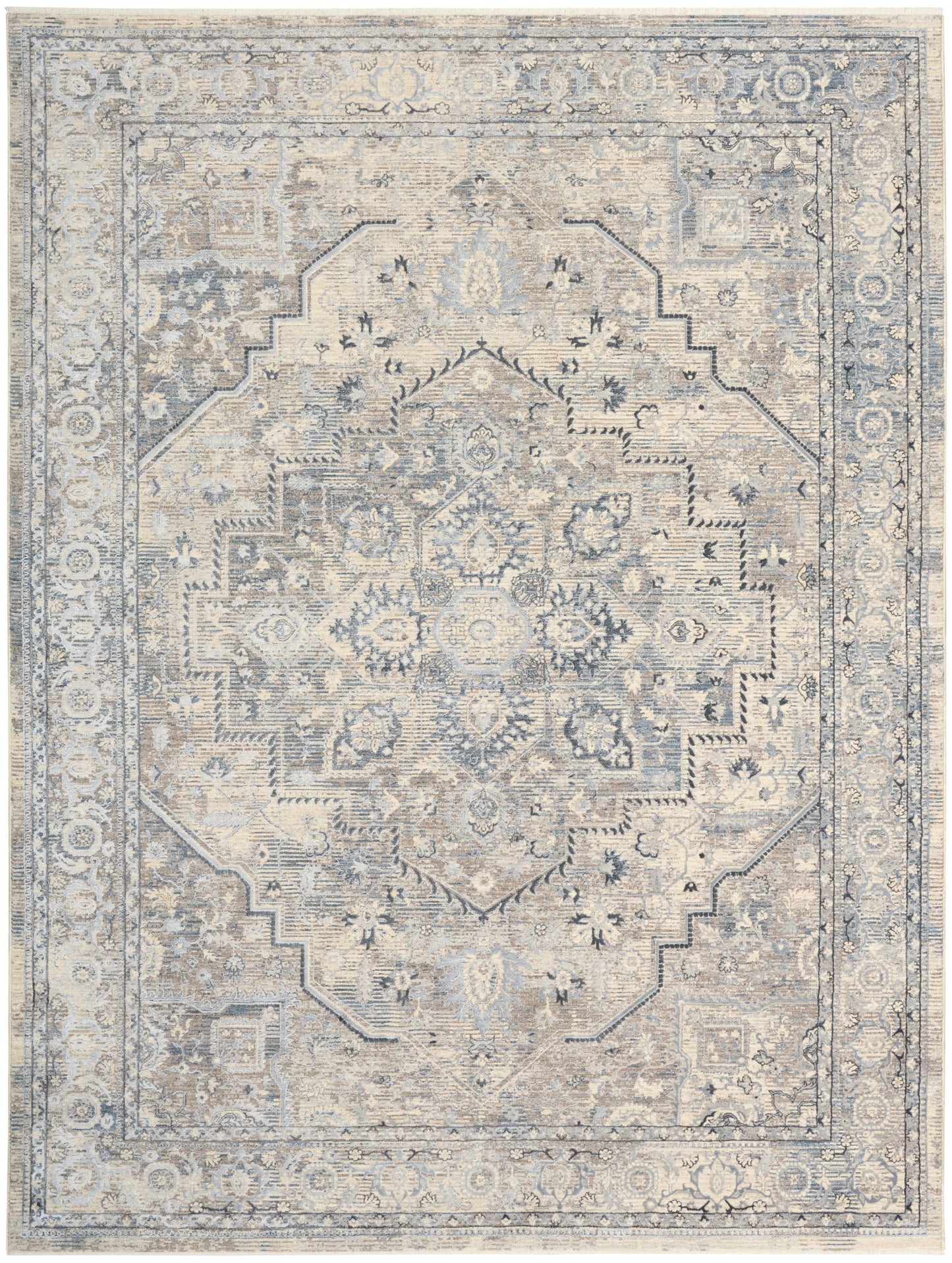 Nourison Home Sultana SLL06 Ivory Blue Traditional Machine Woven Rug