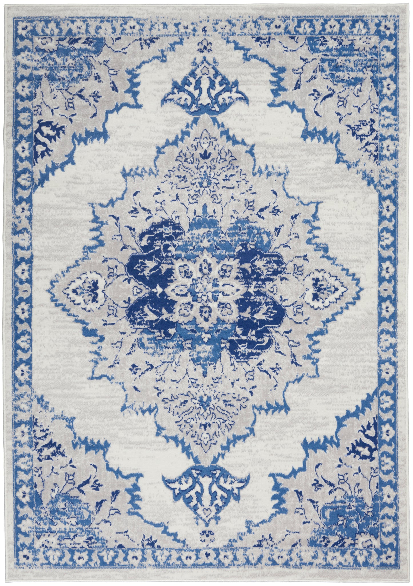 Nourison Home Whimsicle WHS14 Ivory Blue Transitional Power-loomed Rug