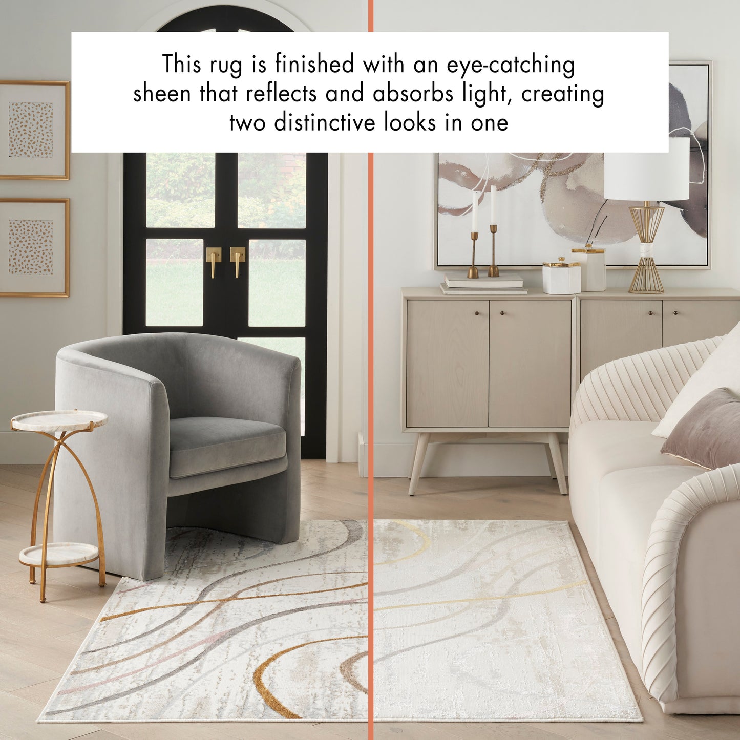 Nourison Home Glitz  Ivory Multi  Contemporary