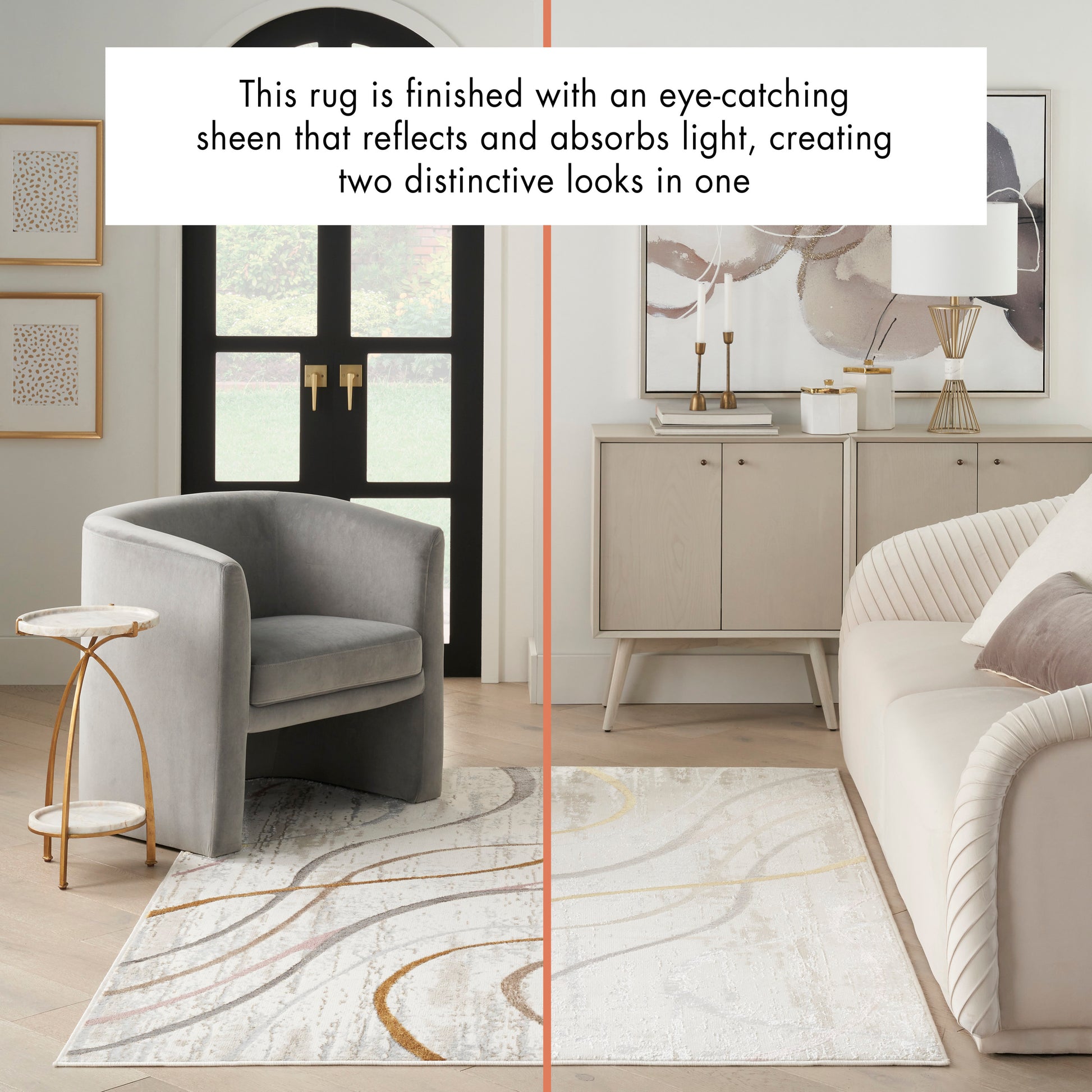 Nourison Home Glitz  Ivory Multi  Contemporary