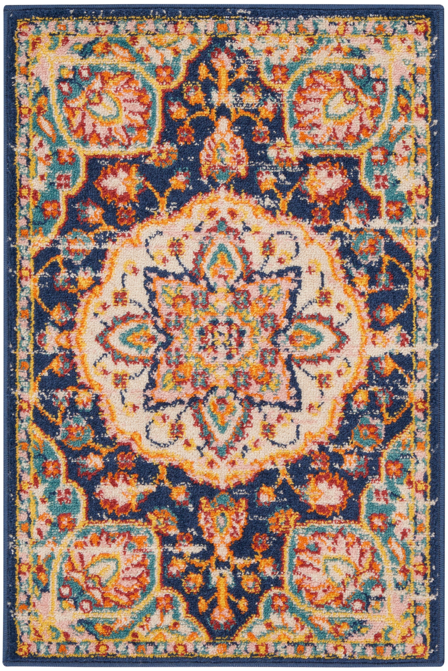 Nourison Home Passion PSN22 Navy Multicolor Transitional Power-loomed Rugs