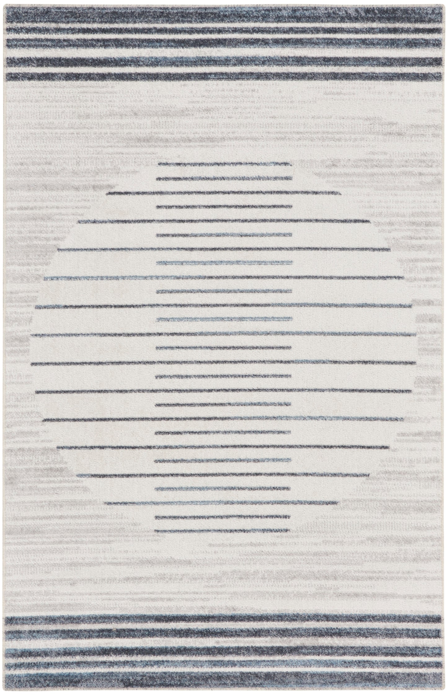 Nourison Home Astra Machine Washable ASW04 Ivory Blue Contemporary Power-loomed Rug