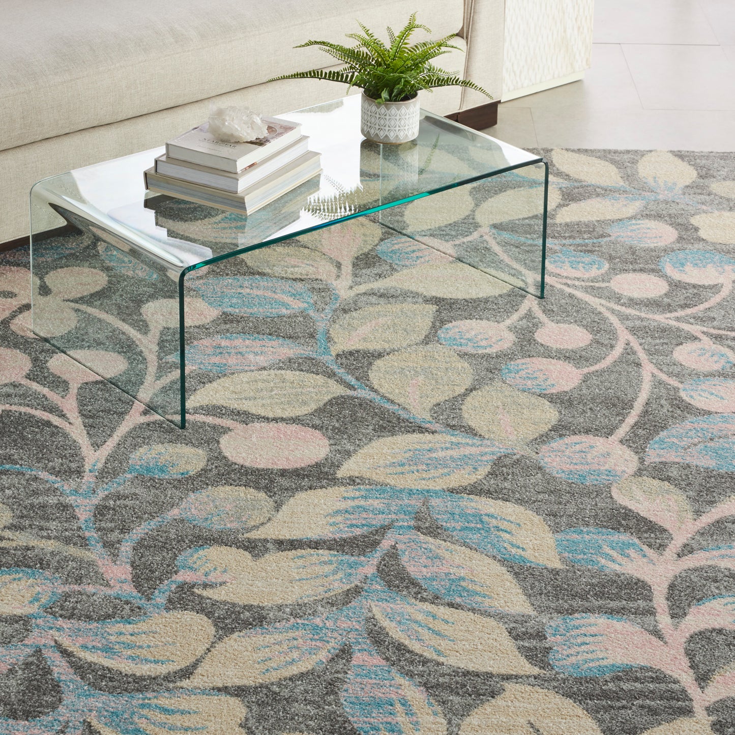 Nourison Home Tranquil  Grey Beige  Contemporary