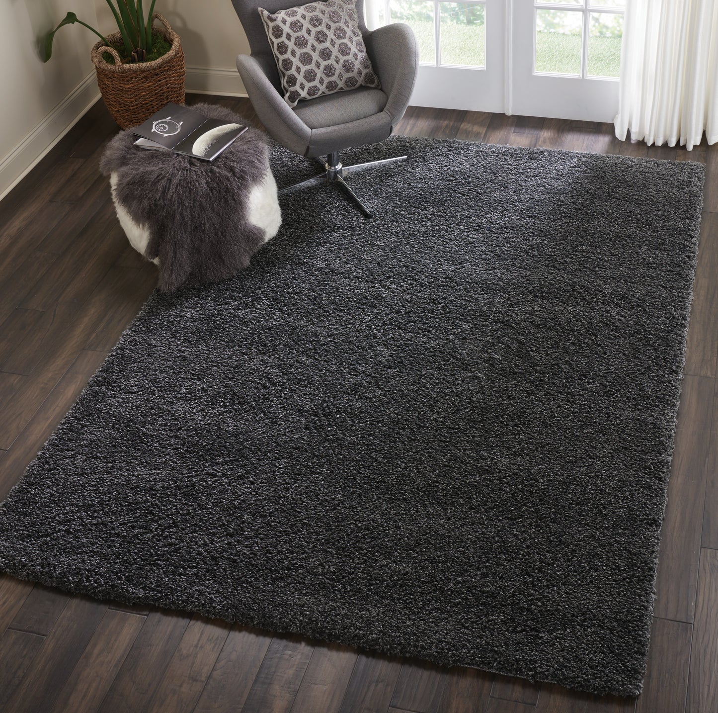 Nourison Home Malibu Shag  Dark Grey  Contemporary