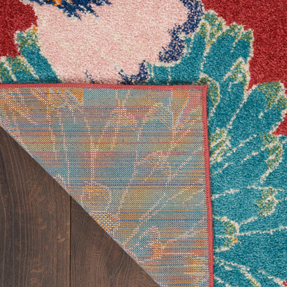 Nourison Home Allur  Red Multicolor  Contemporary