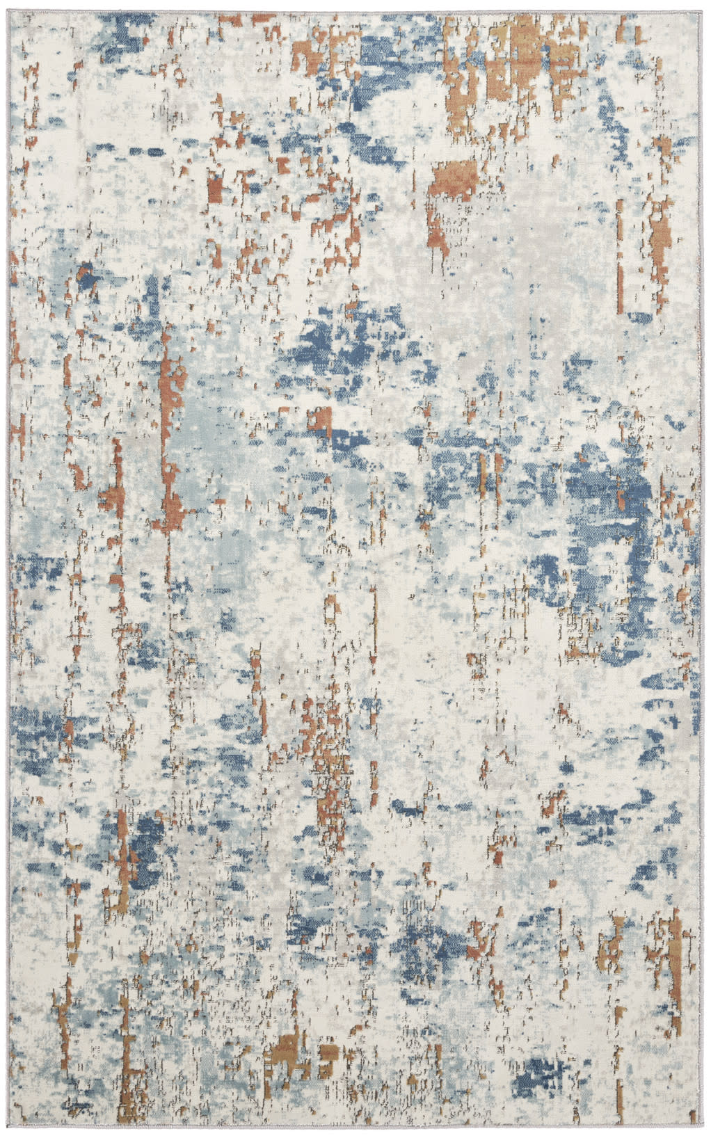 Nourison Home Quarry QUA01 Beige Blue Rust Contemporary Power-loomed Rugs