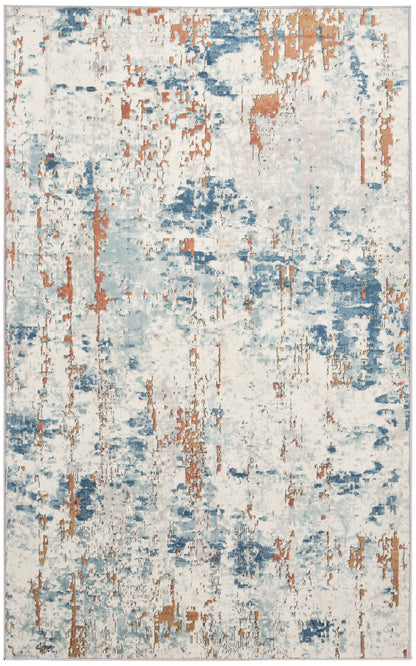 Nourison Home Quarry QUA01 Beige Blue Rust Contemporary Power-loomed Rugs