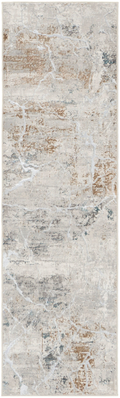 Nourison Home Glitz GLZ23 Grey Multicolor Contemporary Power-loomed Rug