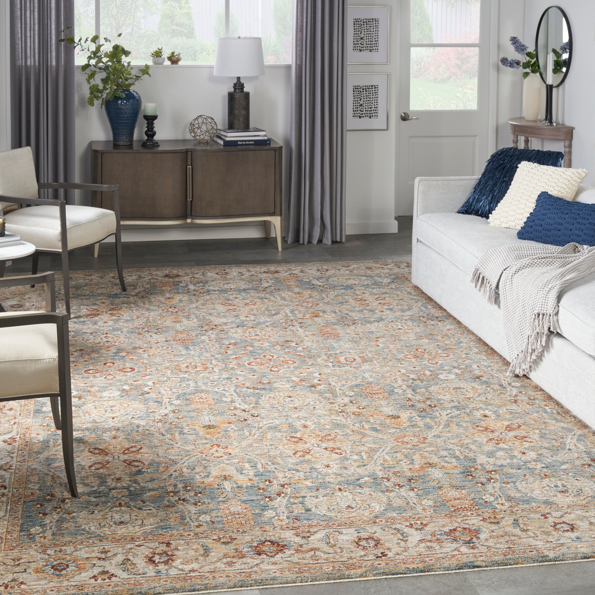 Nourison Home Sahar  Blue  Traditional