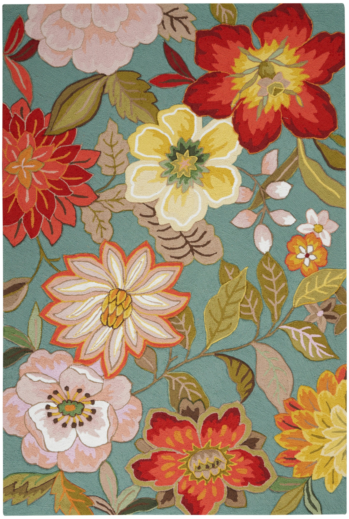 Nourison Home Fantasy FA18 Aqua Contemporary Hooked Rug
