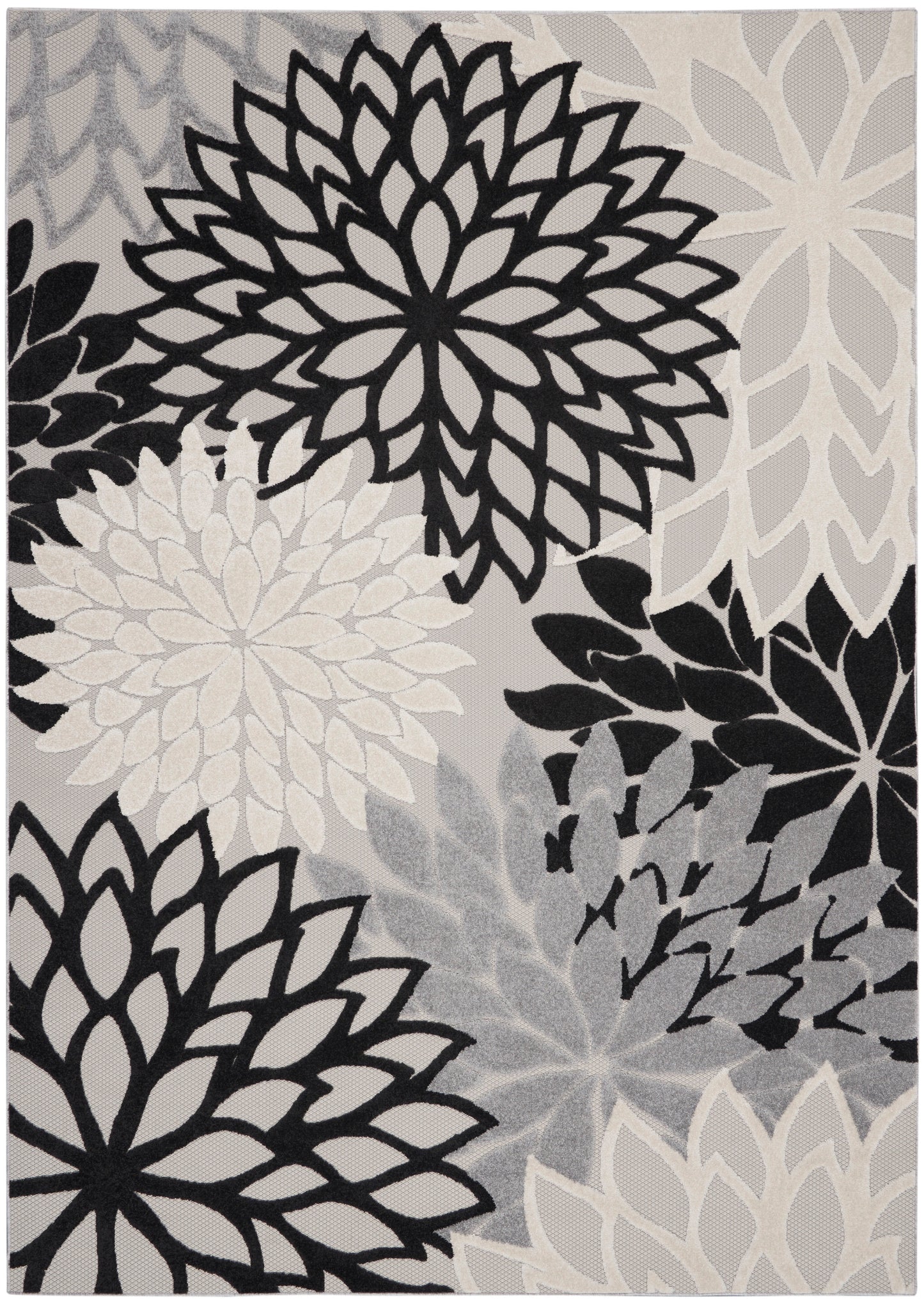 Nourison Home Aloha ALH05 Black White Contemporary Power-loomed Rugs