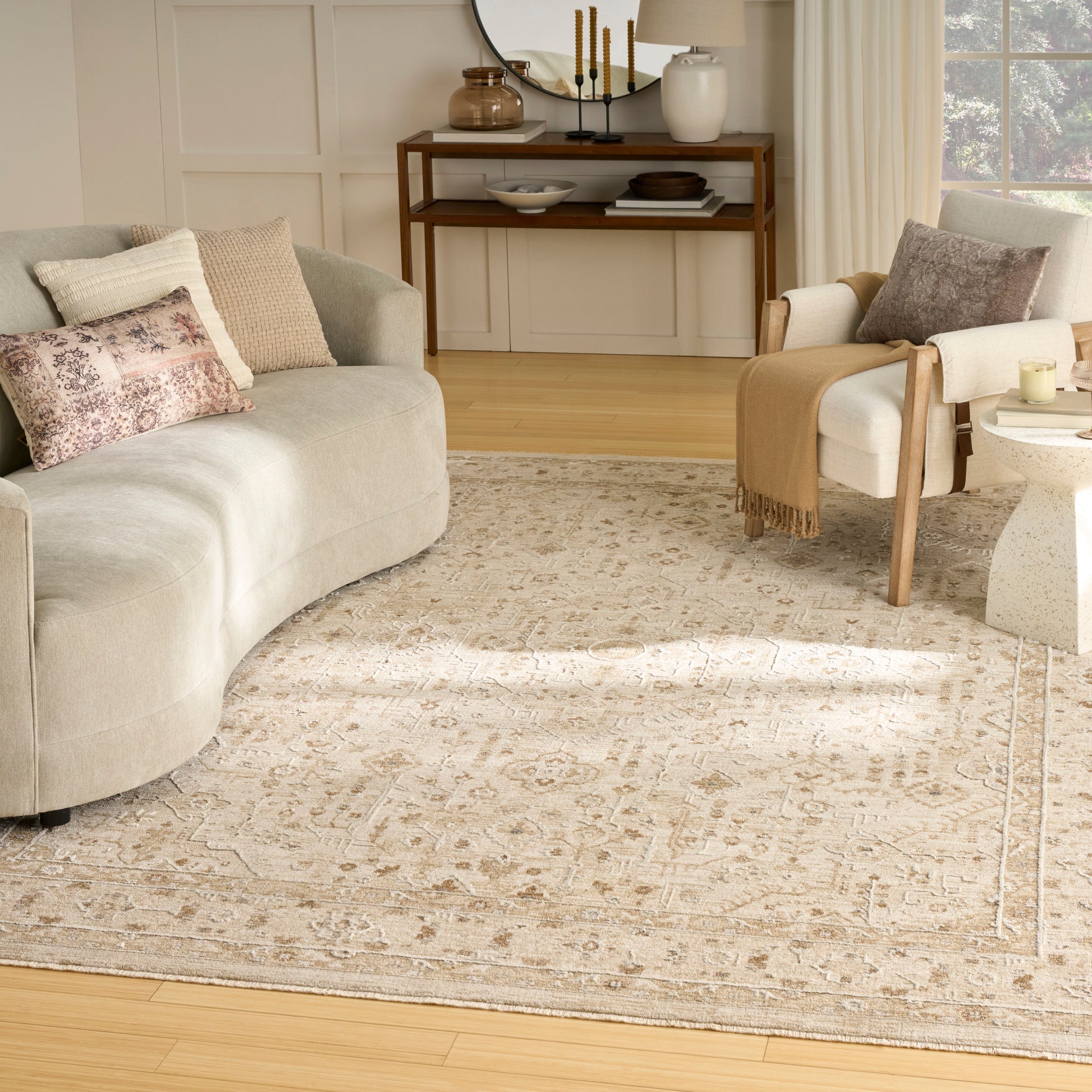 Nourison Home Retreat  Beige  Traditional