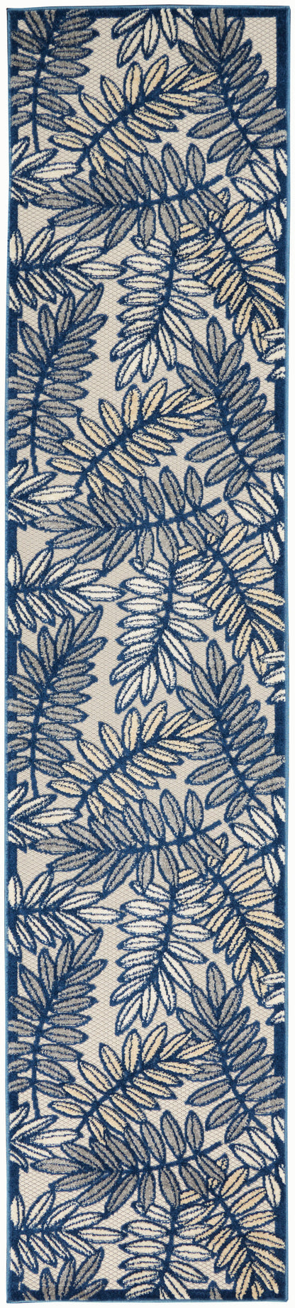 Nourison Home Aloha ALH18 Ivory Navy Contemporary Power-loomed Rugs