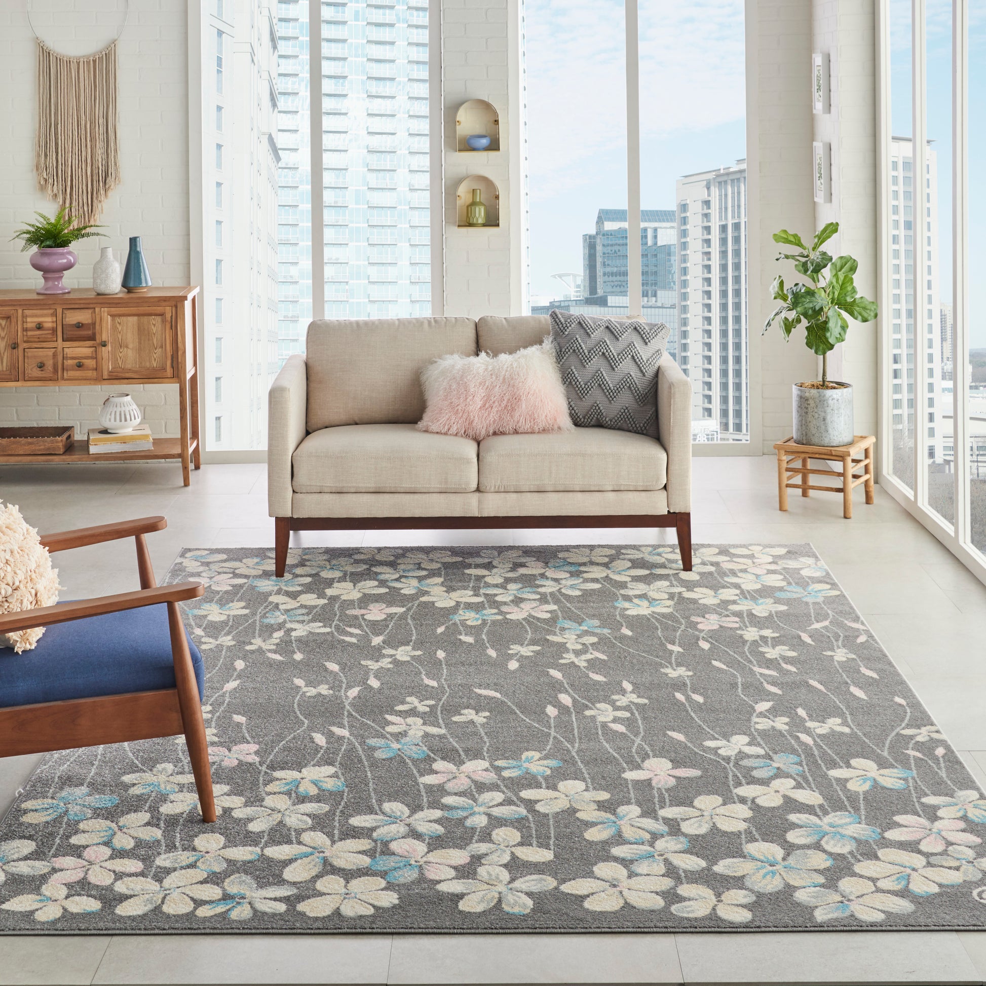 Nourison Home Tranquil  Grey Beige  Contemporary