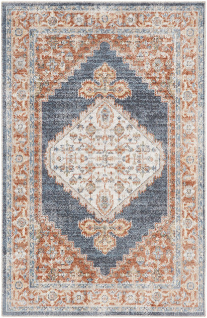 Nourison Home Astra Machine Washable ASW11 Denim Multicolor Traditional Power-loomed Rug