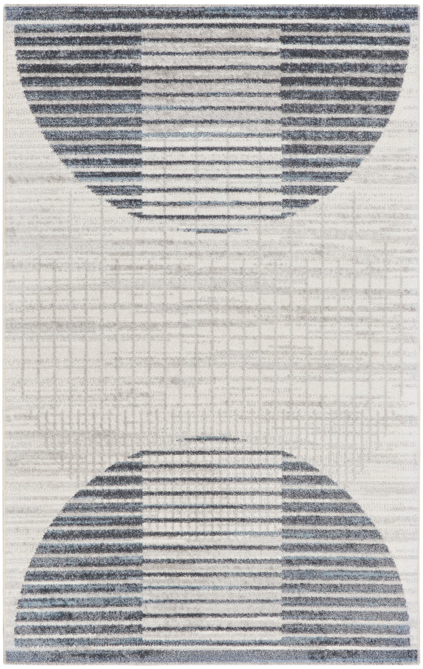 Nourison Home Astra Machine Washable ASW03 Ivory Blue Contemporary Power-loomed Rug