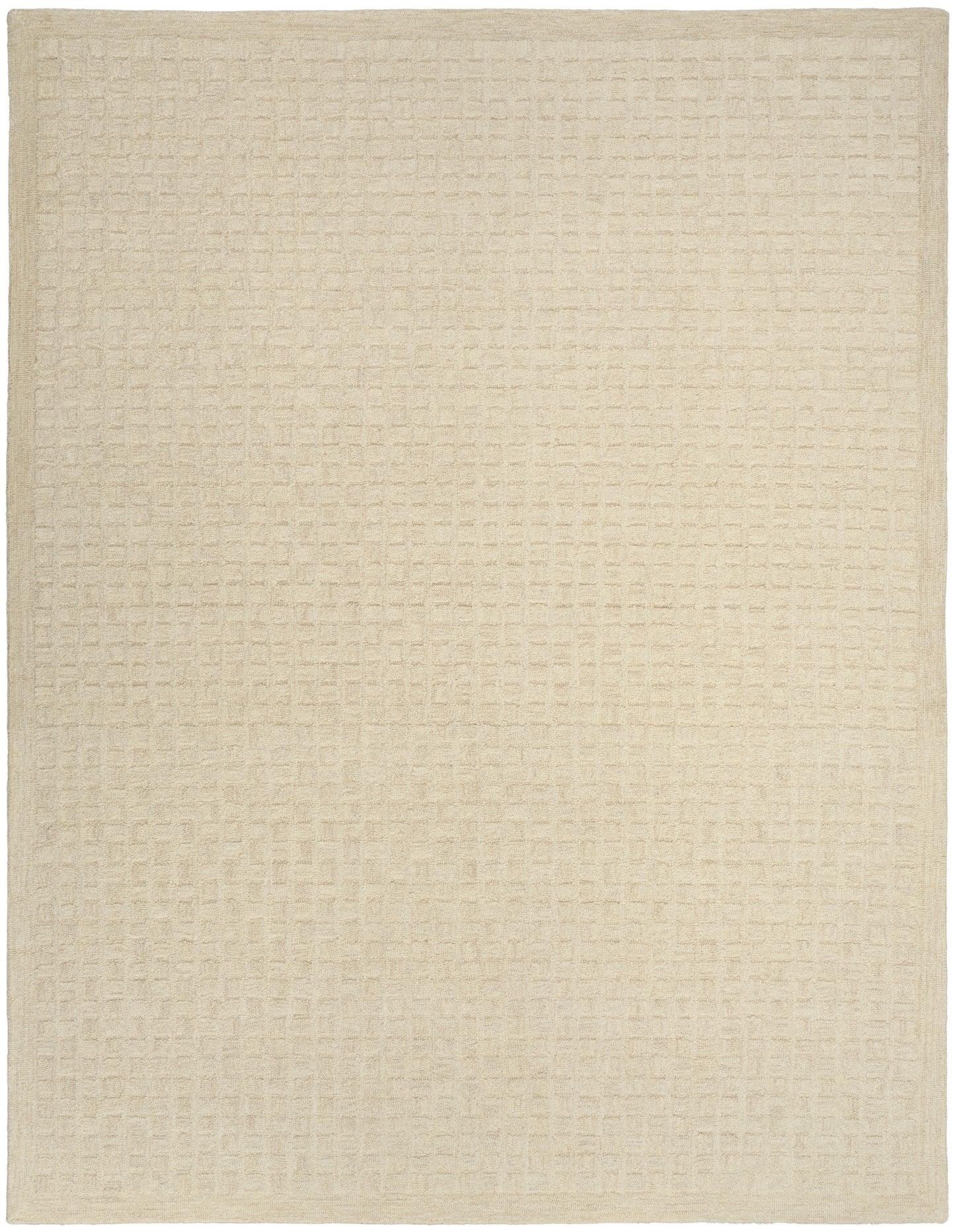 DKNY Pure Grids PGR01 Ivory Beige Contemporary Hand Tufted Rug