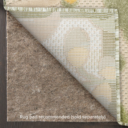 Nourison Home Aloha  Ivory Green  Contemporary