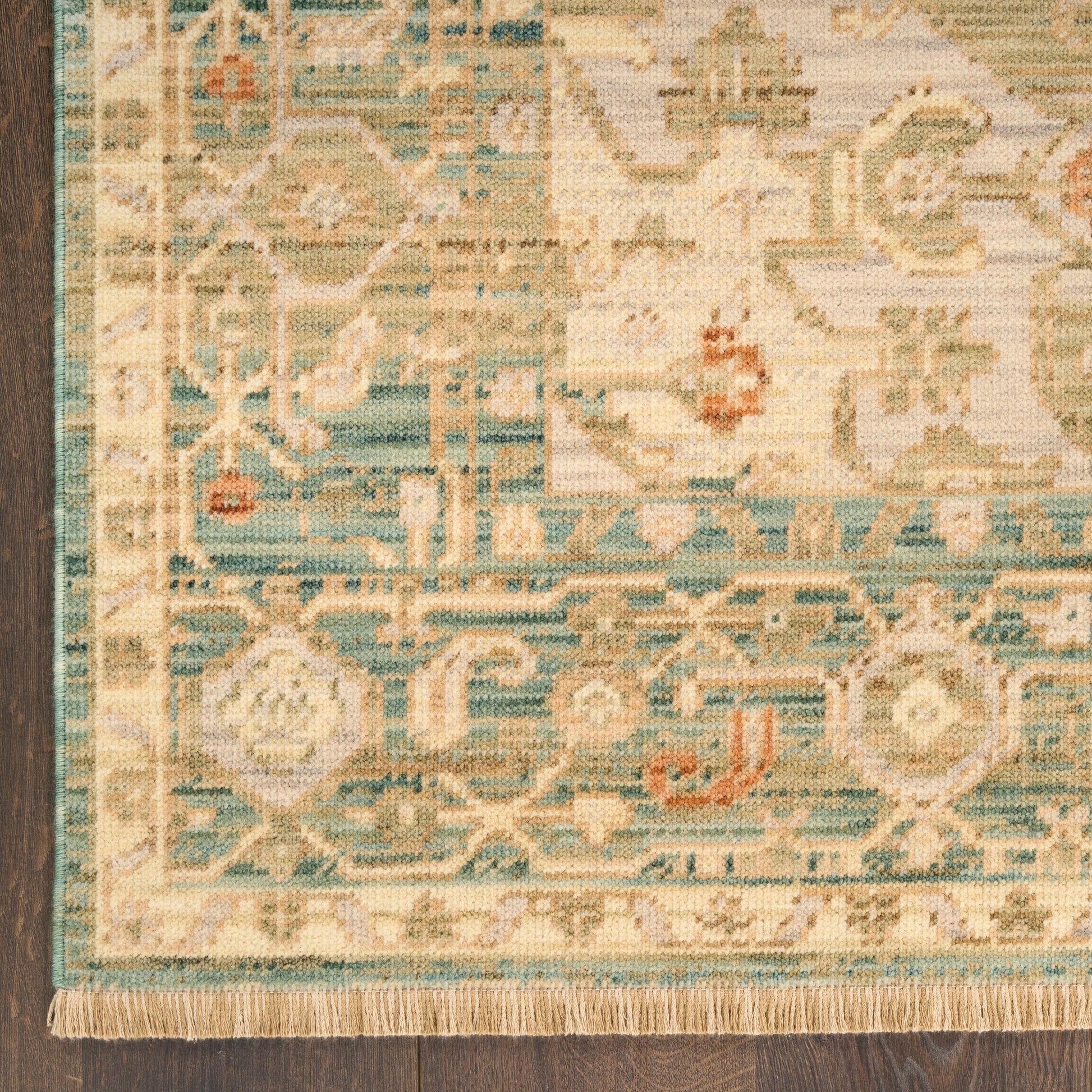 Nourison Home Antique Bloom  Teal  Traditional