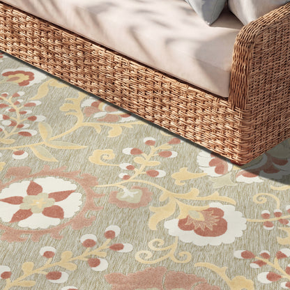 Nourison Home Aloha  Sage Rose  Contemporary