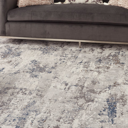 Nourison Home Royal Terrace  White Blue  Contemporary