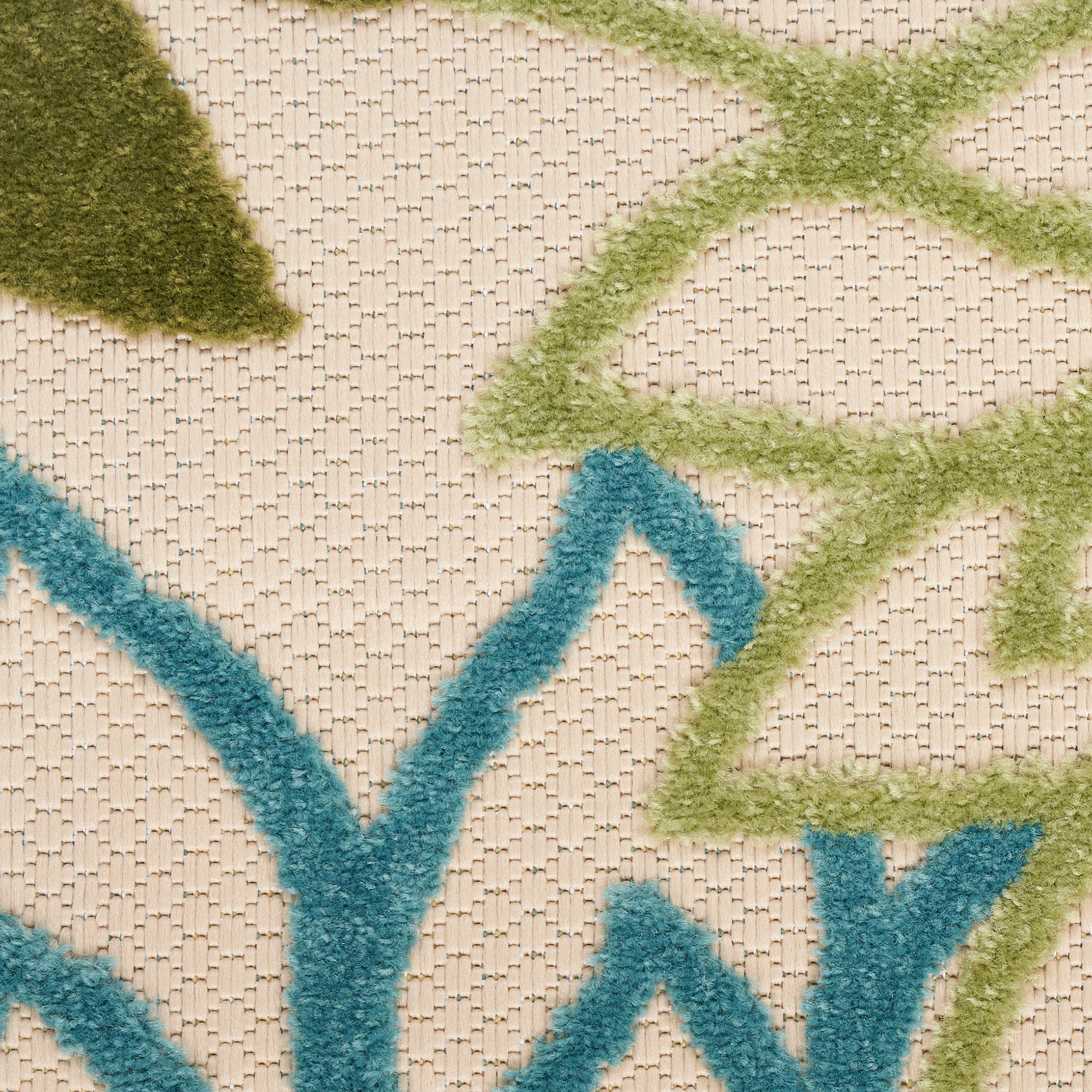 Nourison Home Aloha  Green Multicolor  Contemporary
