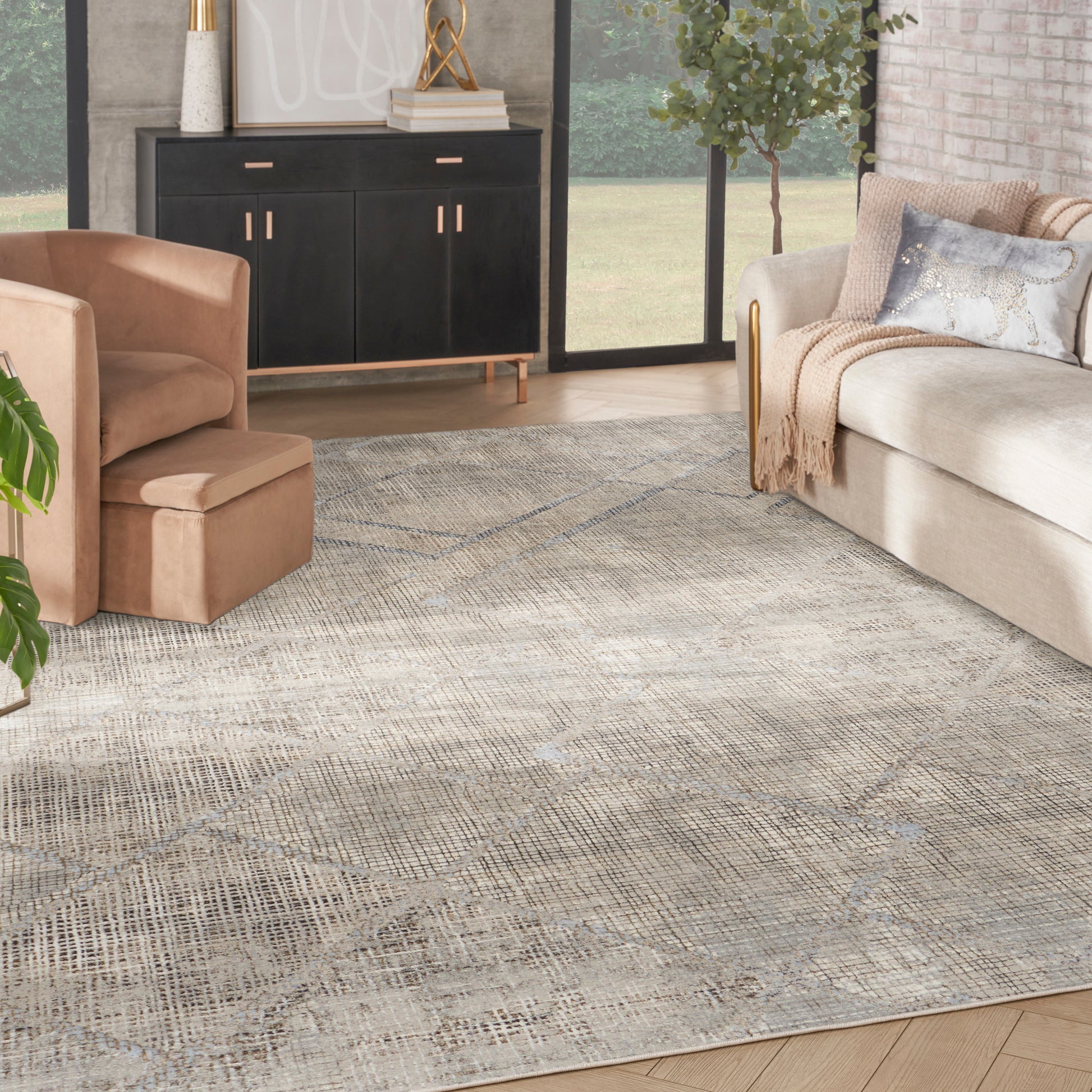 Nourison Home Sparkle  Grey  Contemporary