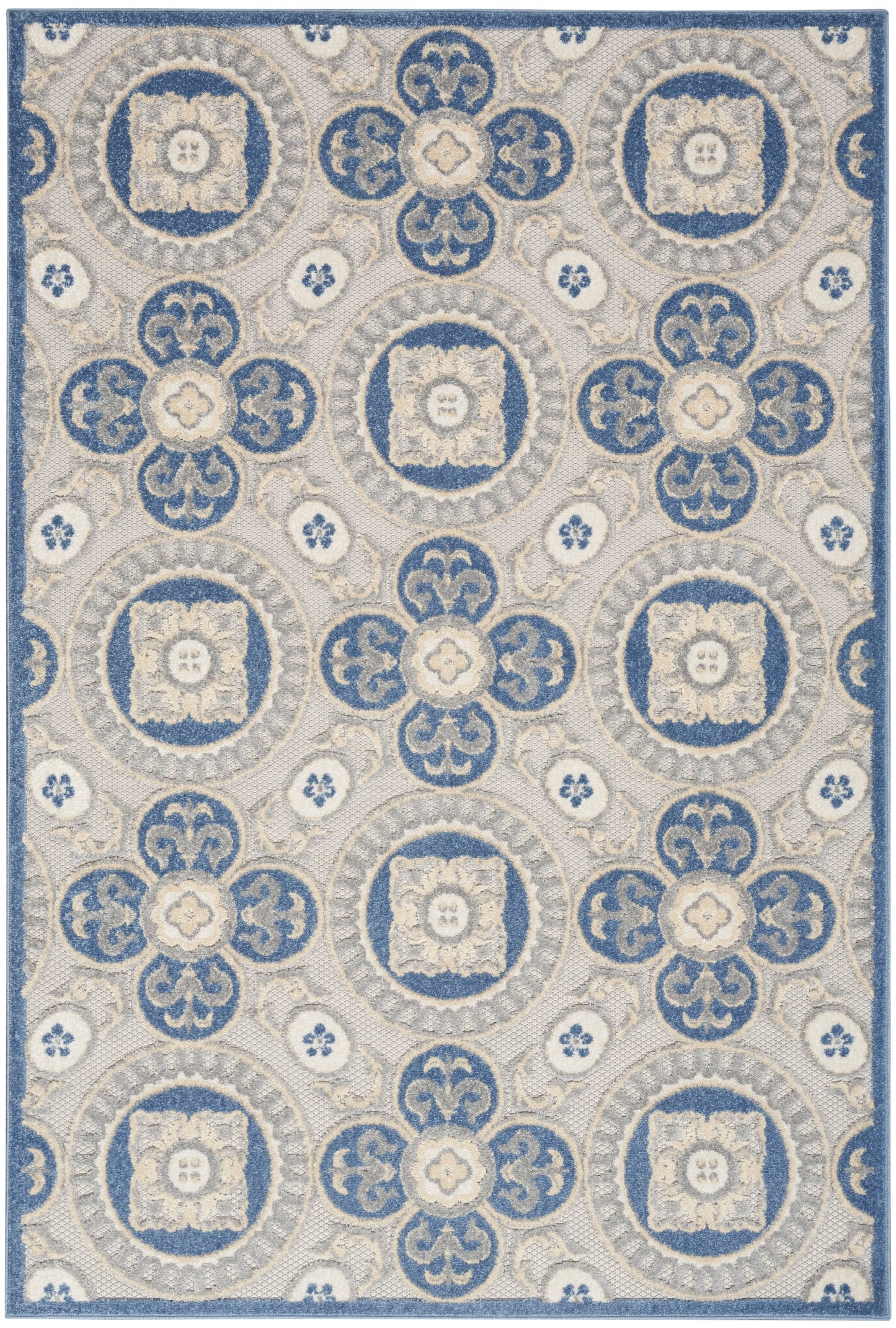 Nourison Home Aloha ALH30 Blue Grey Contemporary Power-loomed Rugs
