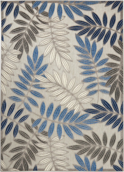 Nourison Home Aloha ALH18 Grey Blue Contemporary Power-loomed Rugs