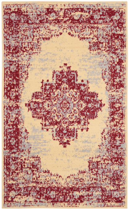 Nourison Home Grafix GRF14 Cream Red Transitional Power-loomed Rug