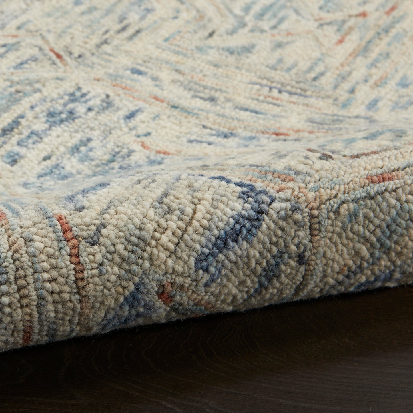 Nourison Home Interlock  Blue Multicolor  Contemporary