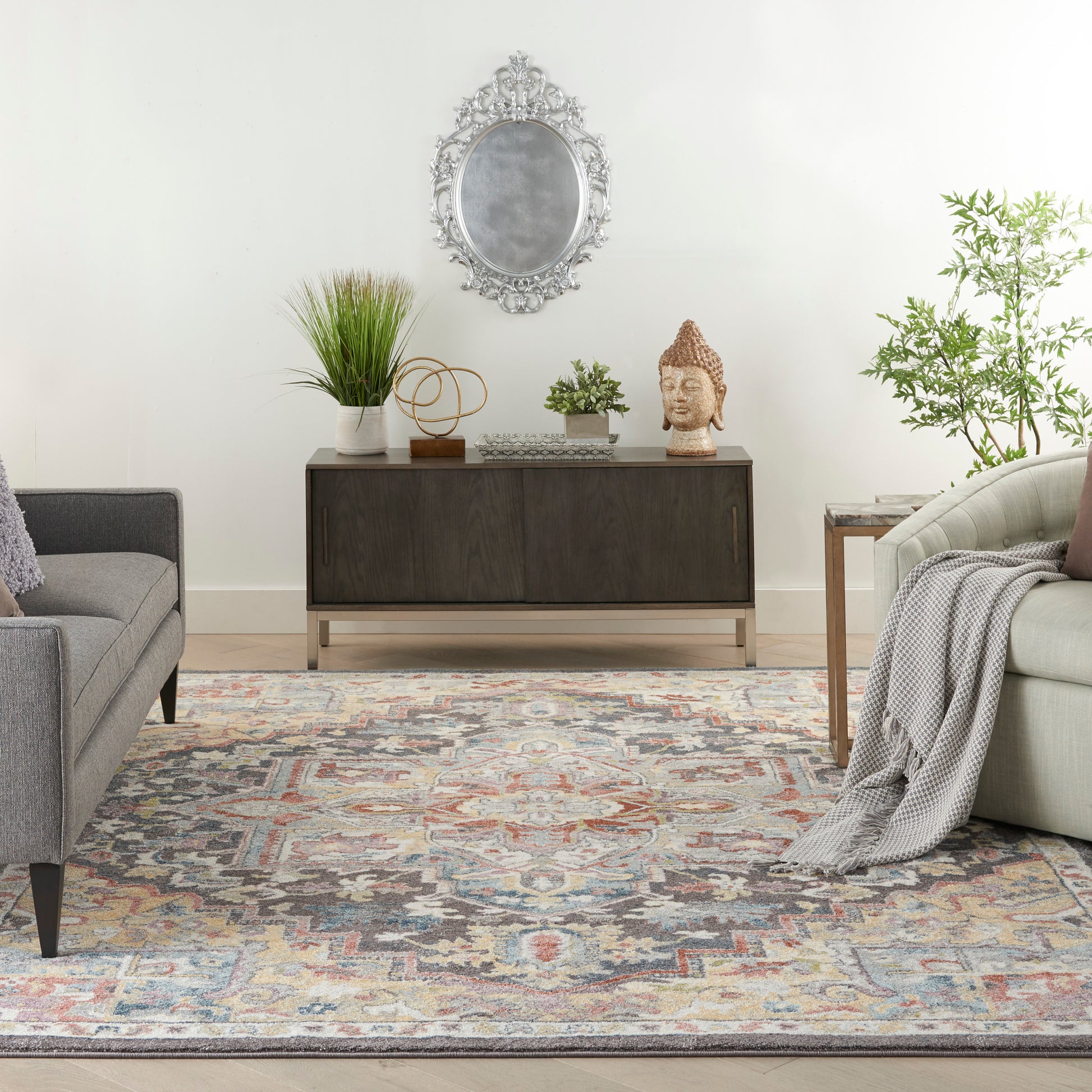 Nourison Home Soraya  Charcoal Multi  Traditional