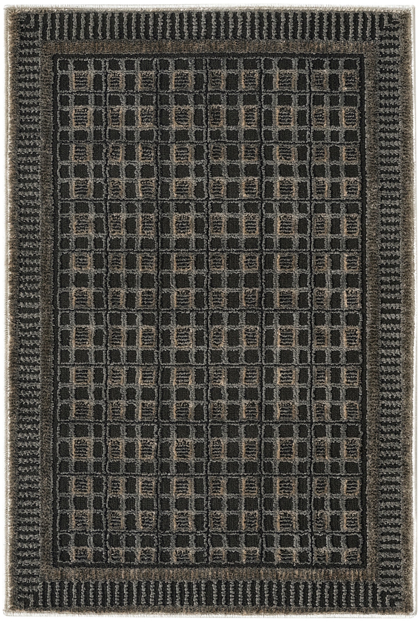 Nourison Home Nordic NRC03 Black Taupe Contemporary Power-loomed Rug