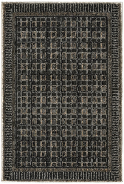 Nourison Home Nordic NRC03 Black Taupe Contemporary Power-loomed Rug