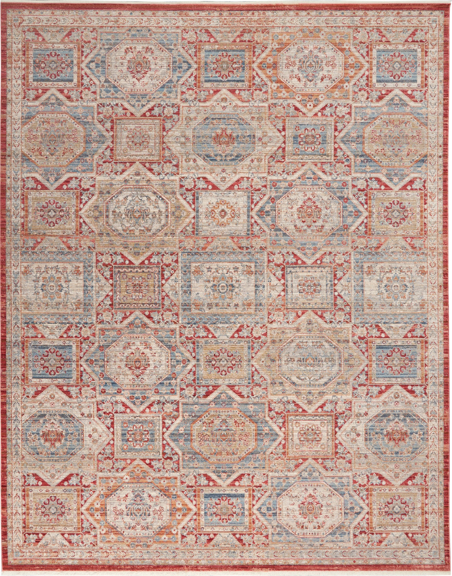 Nourison Home Homestead  Blue Brick  Traditional