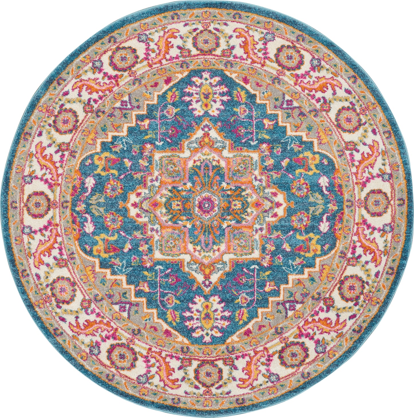 Nourison Home Passion PSN20 Teal Multicolor Transitional Power-loomed Rugs