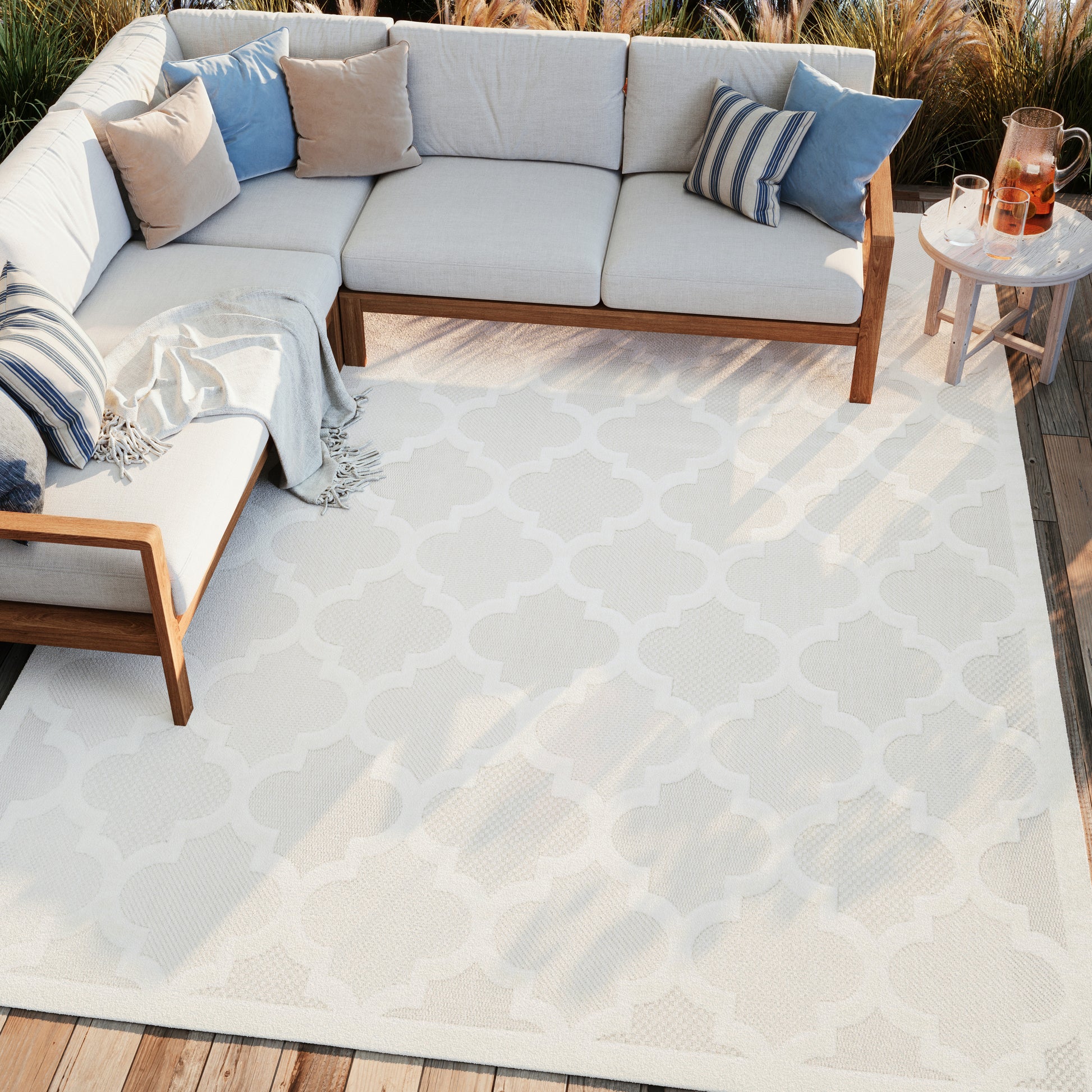 Nourison Home Easy Care  Ivory White  Contemporary