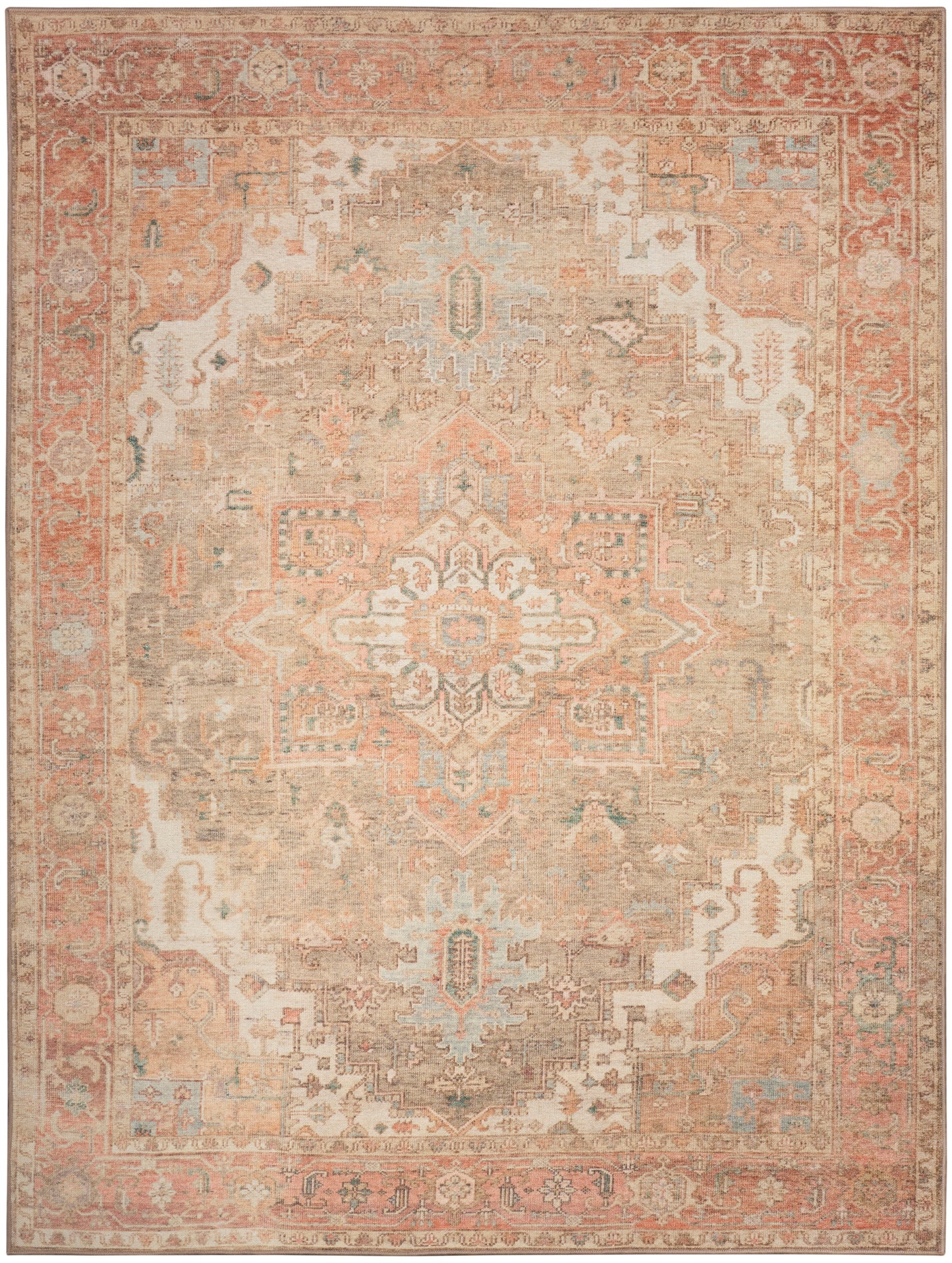 Nourison Home Vintage Washables  Coral Taupe  Traditional