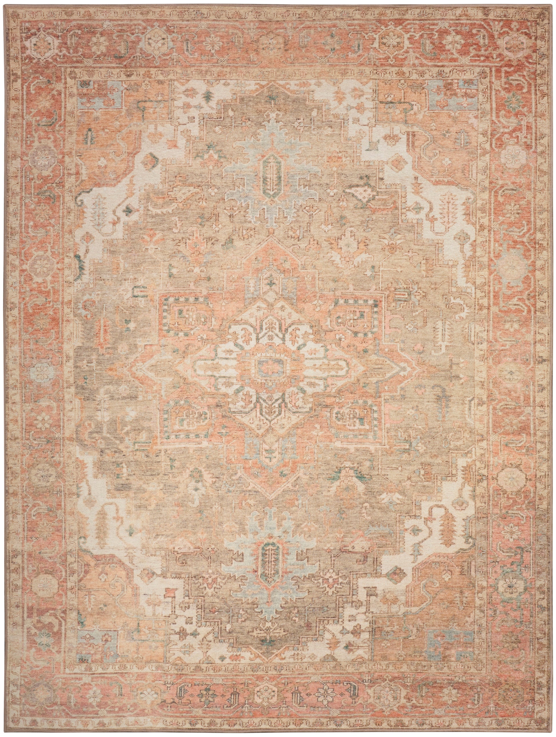 Nourison Home Vintage Washables  Coral Taupe  Traditional