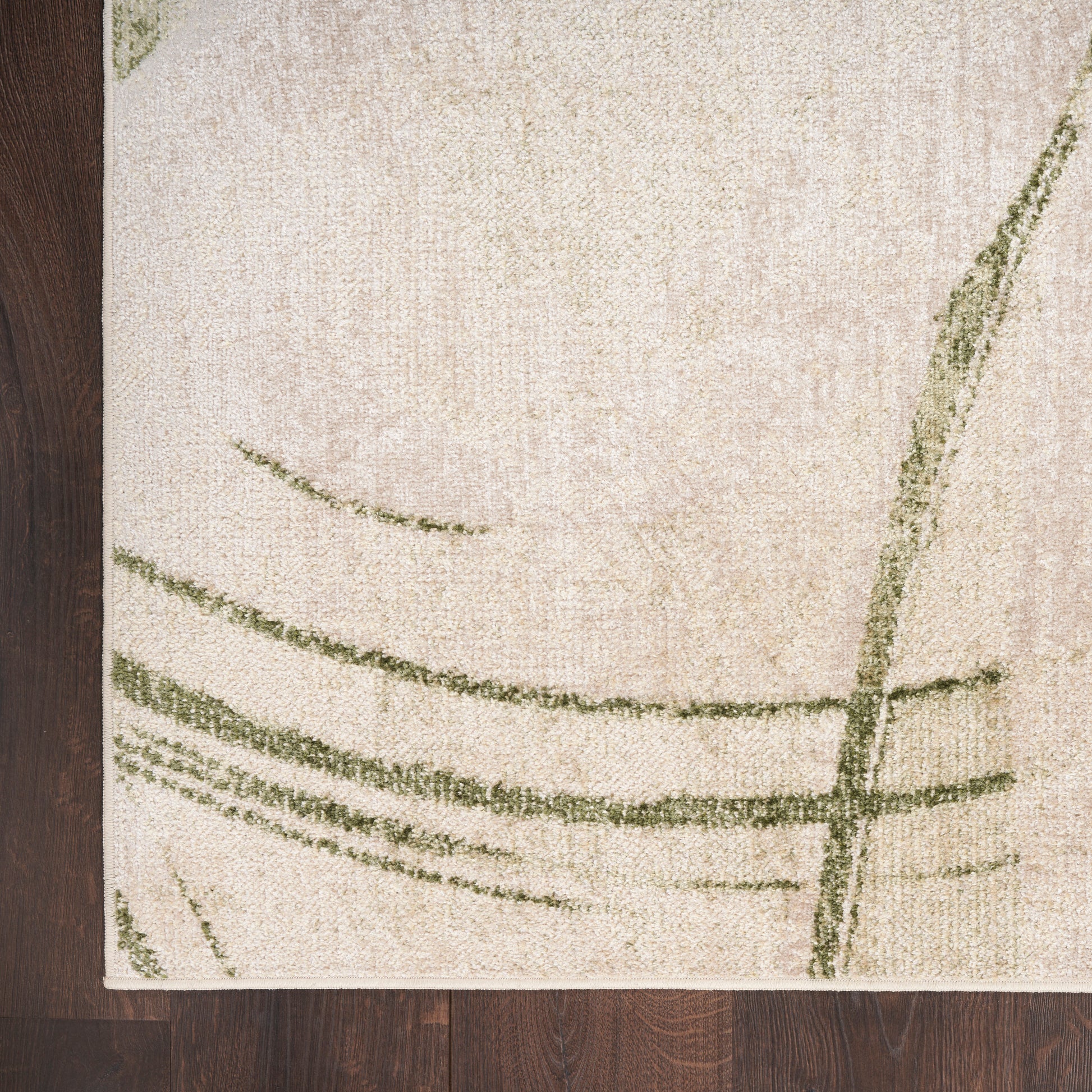 Nourison Home Astra Machine Washable  Beige Green  Contemporary