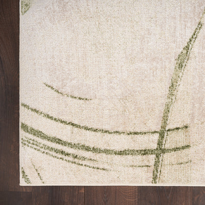 Nourison Home Astra Machine Washable  Beige Green  Contemporary
