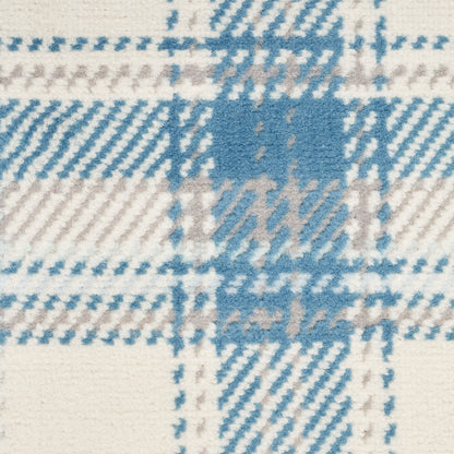 Nourison Home Grafix  Ivory Blue  Contemporary